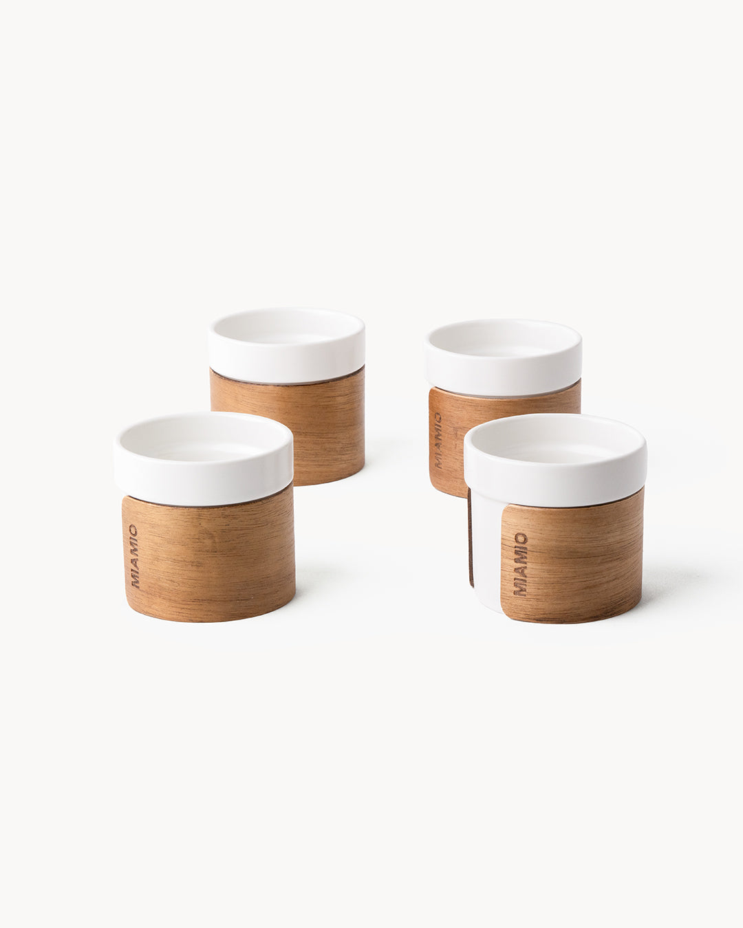 Espressotassen 4er Set mit Holzmanschette 100 ml