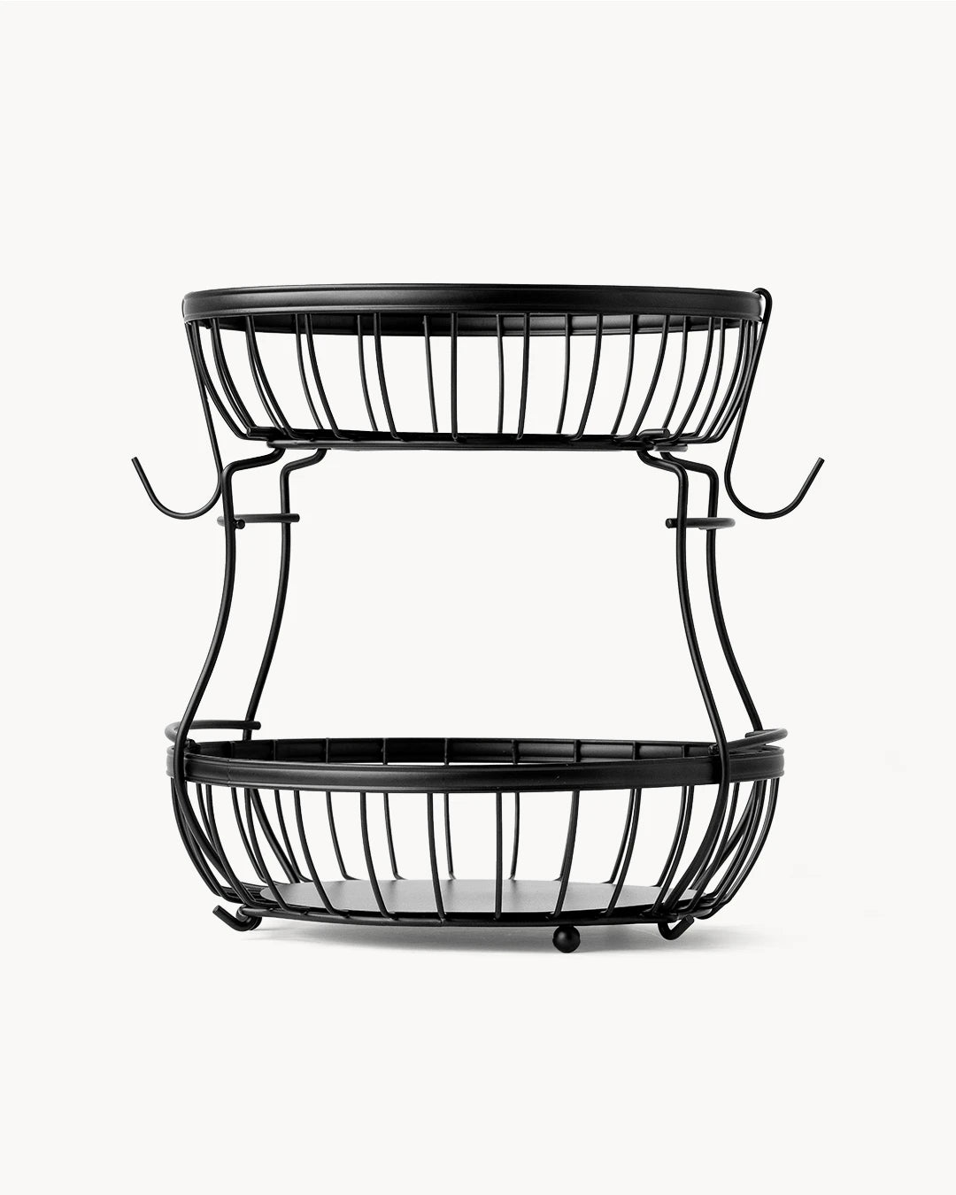 Obstkorb Etagere 2-stöckig aus Metall Schwarz