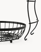 Obstkorb Etagere 2-stöckig aus Metall Schwarz