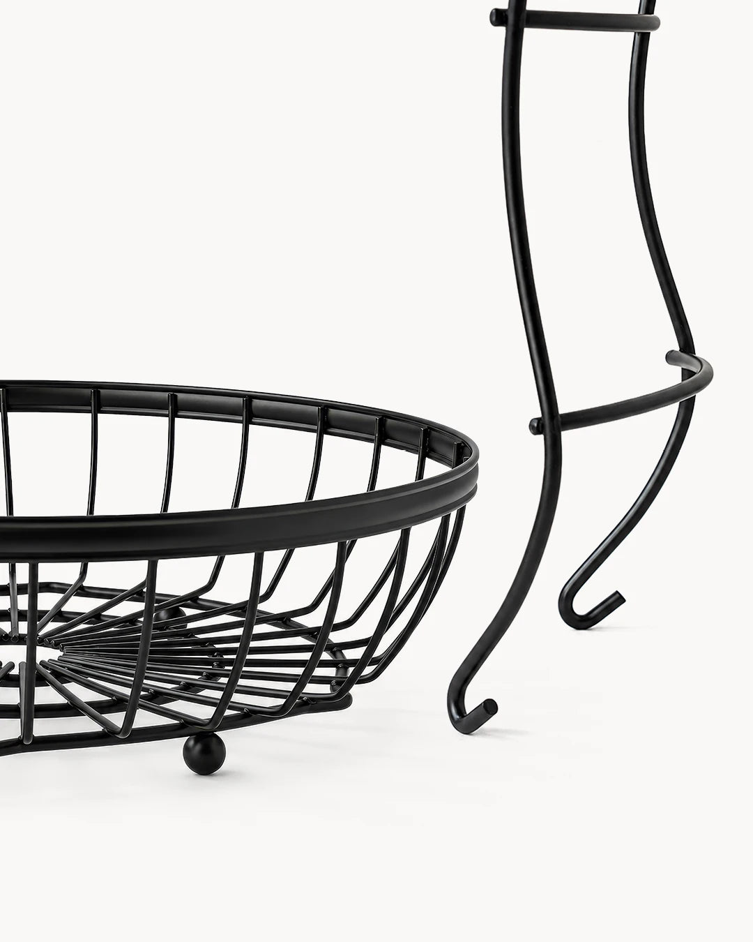 Obstkorb Etagere 2-stöckig aus Metall Schwarz
