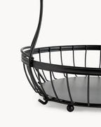 Obstkorb Etagere 2-stöckig aus Metall Schwarz