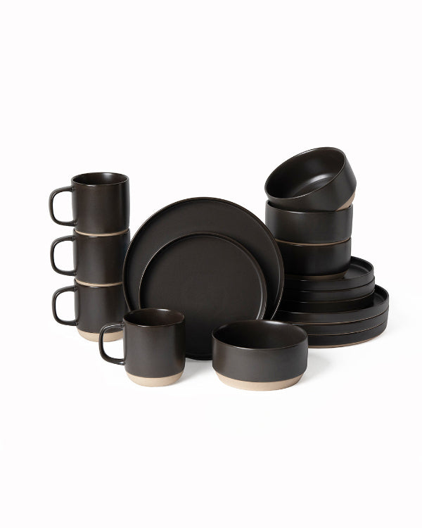MIAMIO Geschirrset: teller und tassen Basalt