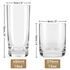 Miamio Geschirr - Glaser Set 12-teilig (370ml & 450ml) klar