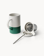 Miamio Geschirr - Teetassen Set 2er Keramik mit Siebeinsatz und Deckel 500ml