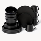 Miamio Geschirr Set Luxe 16-teilig fur 4 Personen, Teller & Tassen Keramik