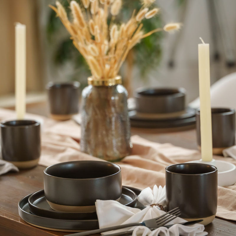 Geschirrset - Teller und tassen Sierra Basalt