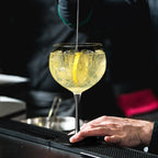 Miamio Gin Gläser Crystaluna 2er Set Glas, mit Messbecher, Rührlöffel und schwarzem Fuß