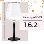 Miamio Rotweinglaser Crystaluna 4er Set Glas mit schwarzem Fuß