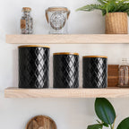 Miamio Vorratsdosen 3er Set Keramik mit Holzdeckel Palmanova