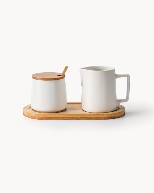 Miamio Cappuccinotassen Set Keramik mit Milch- und Zucker-Set