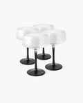 Miamio Coupe Gläser Crystaluna 4er Set Glas mit schwarzem Fuß