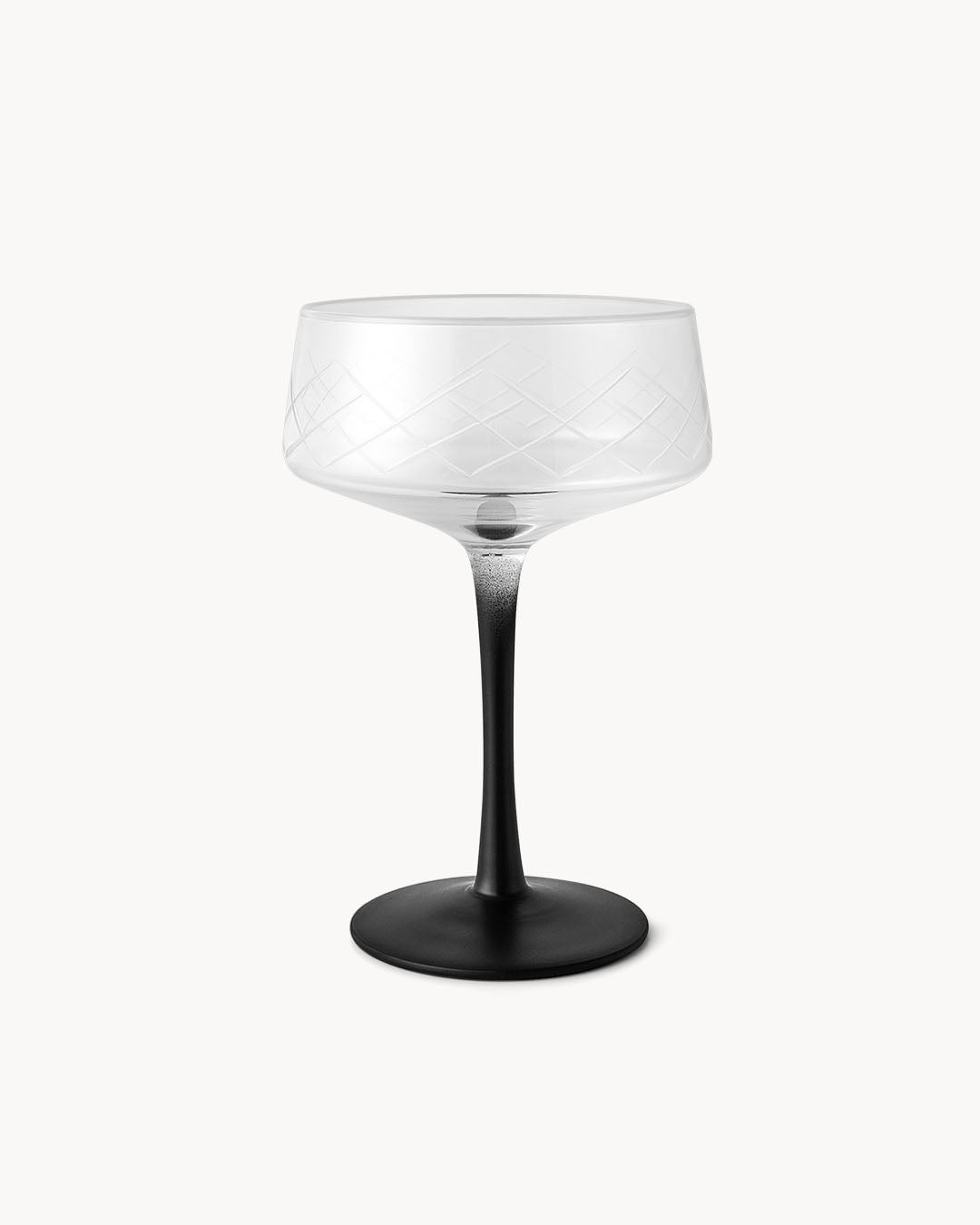 Miamio Coupe Gläser Crystaluna 4er Set Glas mit schwarzem Fuß 2