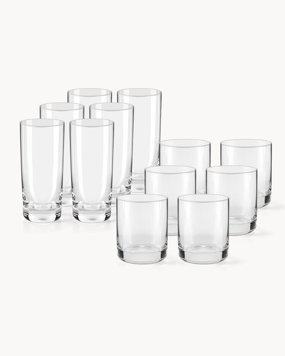 Miamio Geschirr - Glaser Set 12-teilig (370ml & 450ml) klar