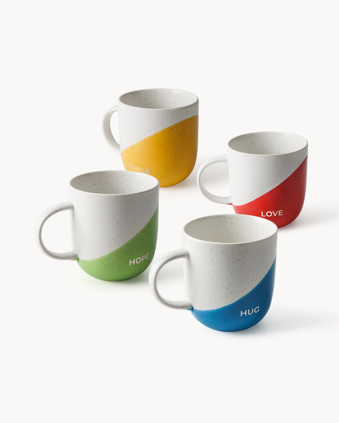 Miamio Geschirr - Kaffeetassen mit Spruchen 4er Set Keramik 300ml