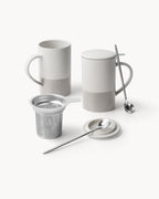 Miamio Geschirr - Teetassen Set 2er Keramik mit Siebeinsatz und Deckel 500ml