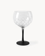 Miamio Gin Gläser Crystaluna 2er Set Glas, mit Messbecher, Rührlöffel und schwarzem Fuß