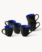 Miamio Kaffeetassen Le Papillon 6er Set Keramik 350ml blau