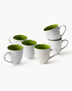 Miamio Kaffeetassen weiß Le Papillon 6er Set Keramik innen bunt 350ml