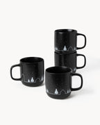 Miamio Weihnachtstassen Vinter 4er Set Keramik, Wintermotiv 500ml